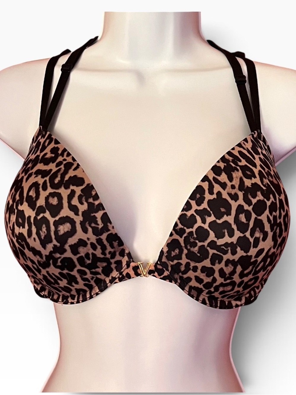 Victoria's Secret Very Sexy Leopard Print Push-Up Bra with Double Black Straps